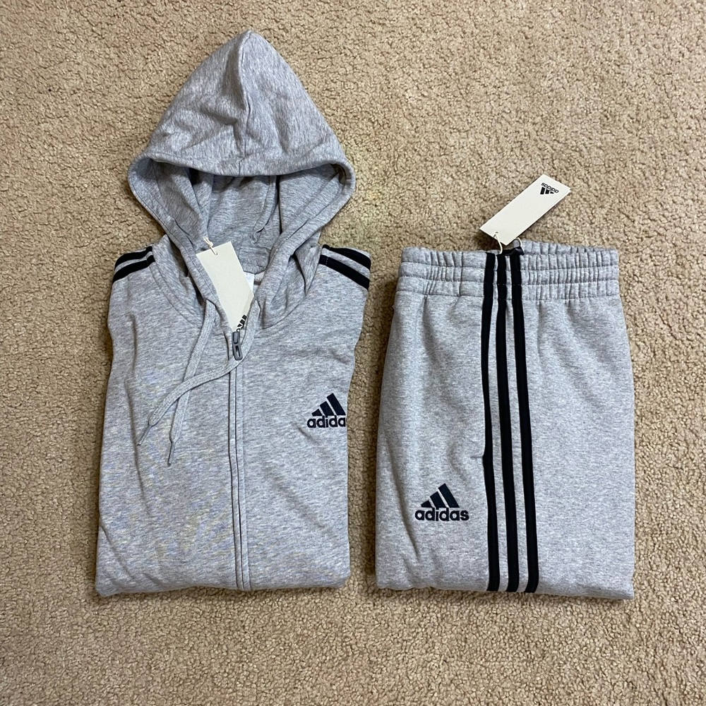 adidas Essentials Tracksuit Mens Authentic 2 Piece Set Sweatsuit New Multiple Sz